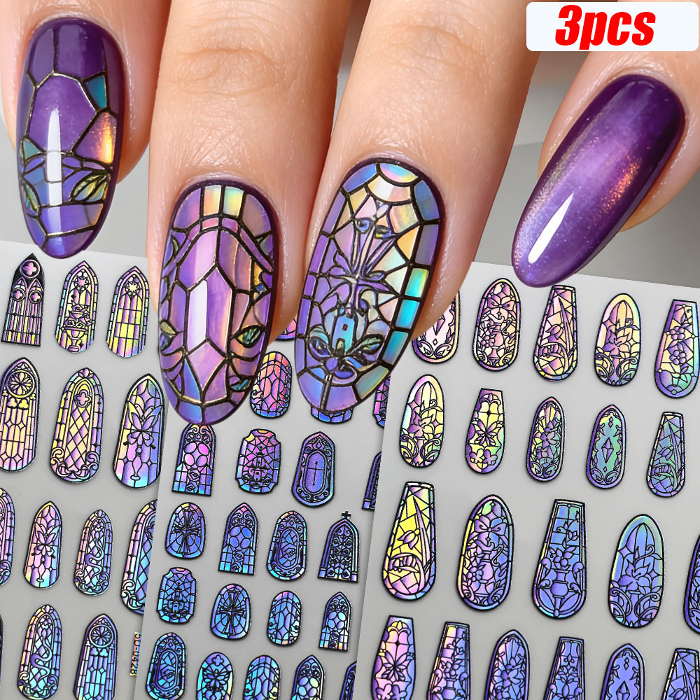 Glitter Vinyl Roll - Stiker Kuku Kaca Retro Berkilau 5D