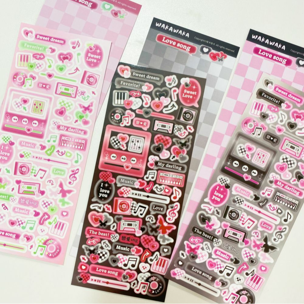 Glitter Vinyl Roll - SCRAPBOOK stiker dekorasi Musik DIY, stiker