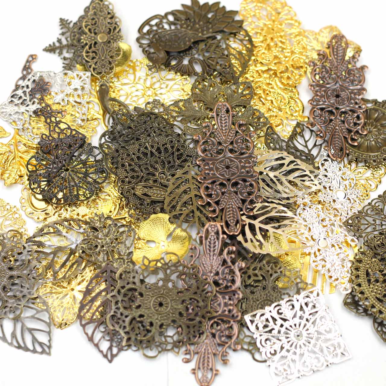 Craft Embellishments - Hiasan Konektor Acak Campuran Segitiga Pola