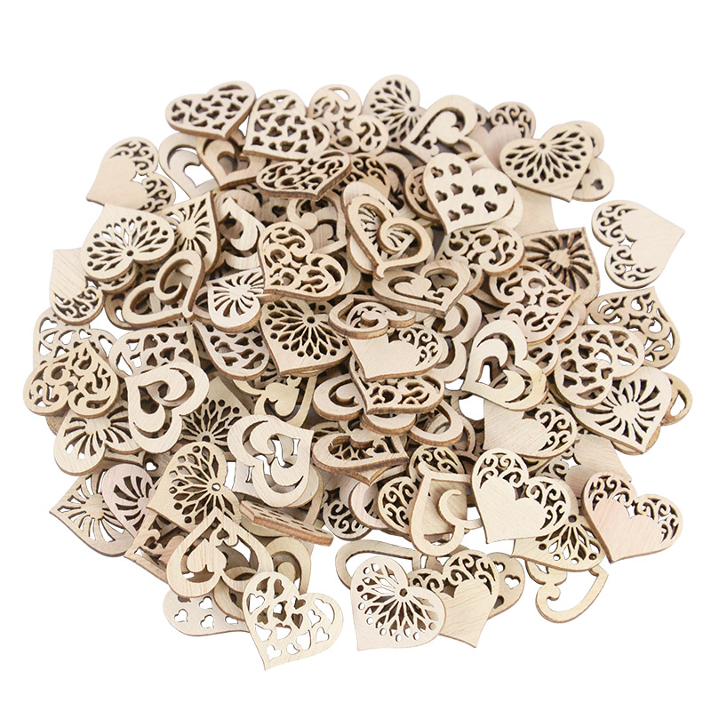 Craft Embellishments - 100 buah pola hati berongga kecil