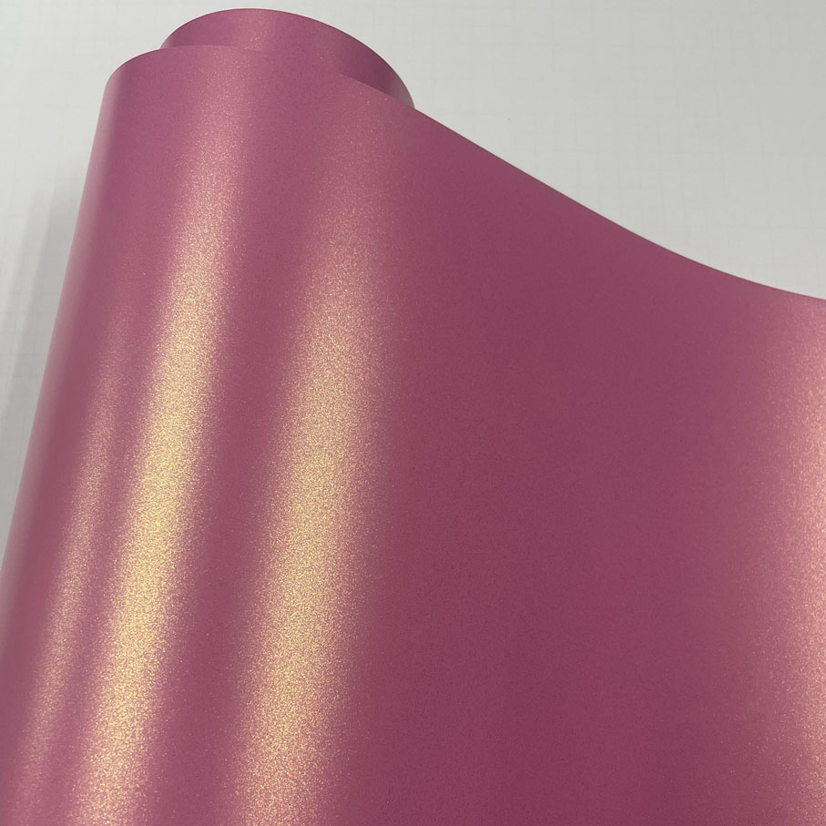 Glitter Vinyl Roll - Bungkus Vinil Merah Muda Glitter Goldsands