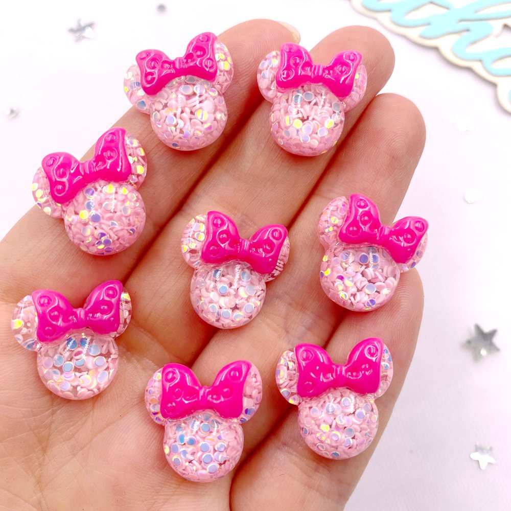 Embellishment Glue Craft - 20 buah Resin warna-warni kepala tikus
