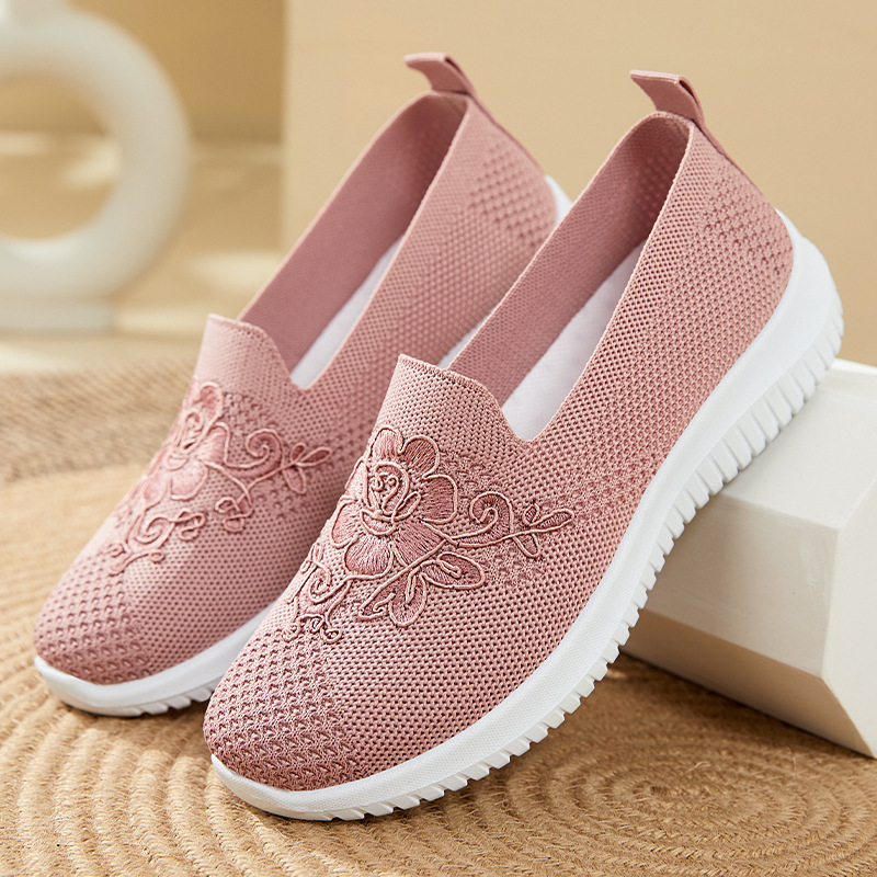 Embellish Knit - Sepatu Slip On Jaring Rajut Bordir