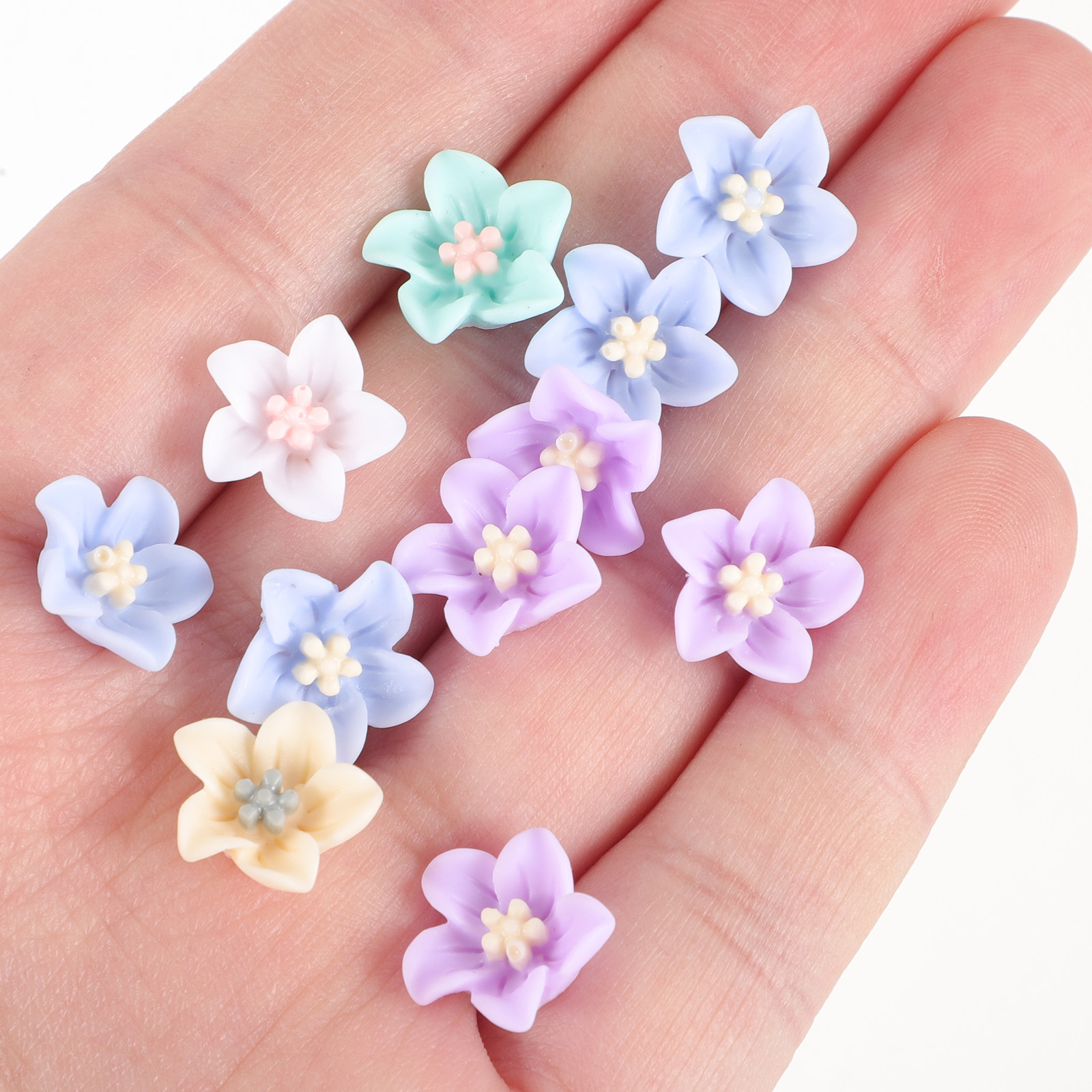 Craft Embellishments - 200Pcs Hiasan Bunga Resin Unik Set