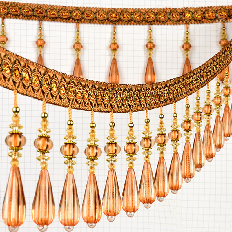 Beaded Trim Fringe - 1M Liontin Kristal Rumbai Manik-manik Tetesan