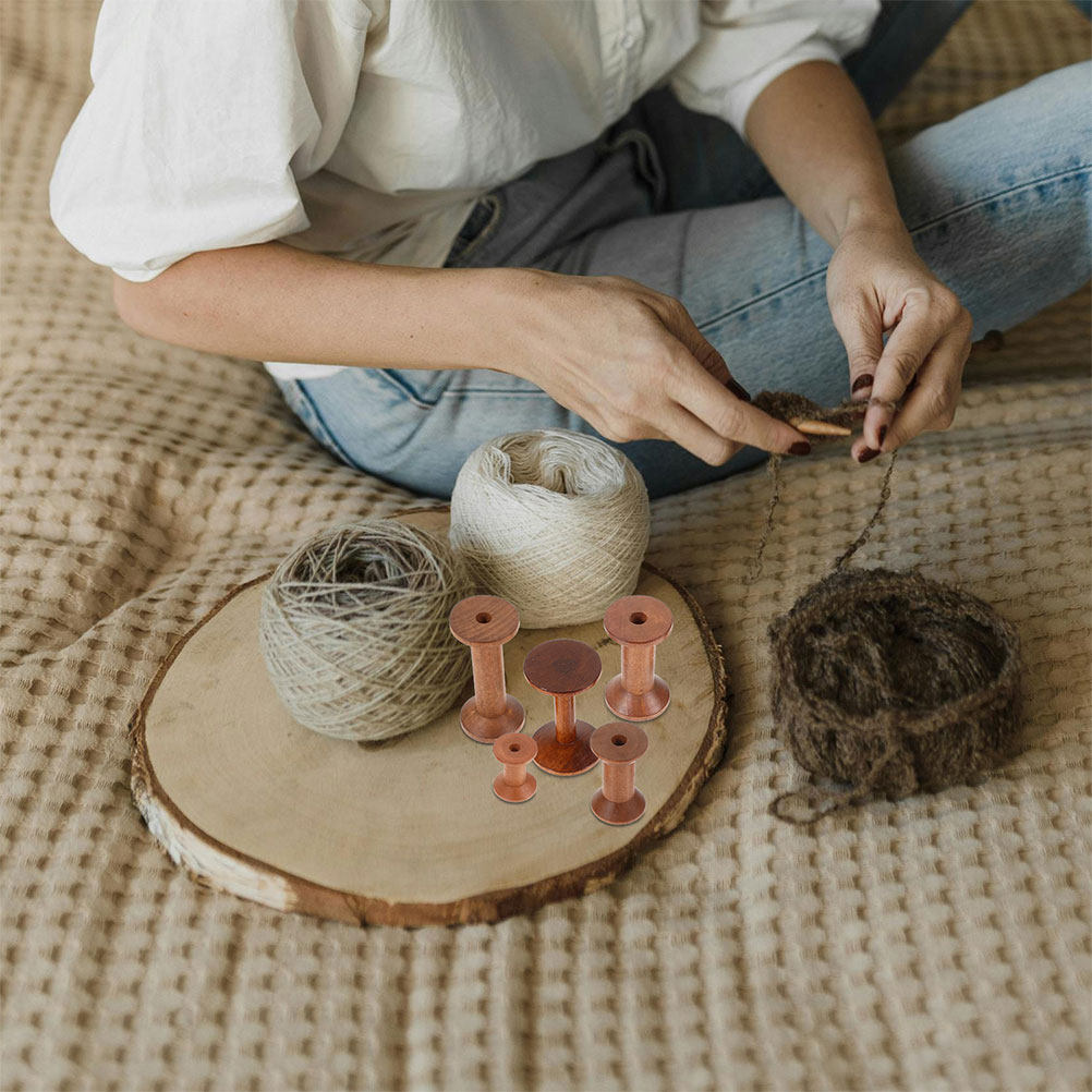Embroidery Craft - 7 Buah Set Bobin Kayu Hemat
