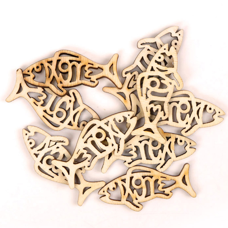 Embellishments For Scrapbooking - Kayu lucu bentuk ikan seni lukisan