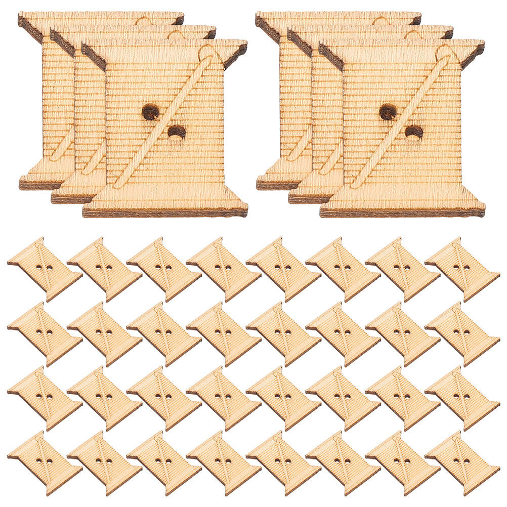 Embroidery Craft - 100Pcs Kartu Gulung Benang Bordir Kayu,