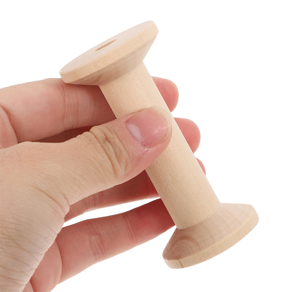 Embroidery Craft - 4Pcs Set Bobbin Kayu Buatan Tangan,
