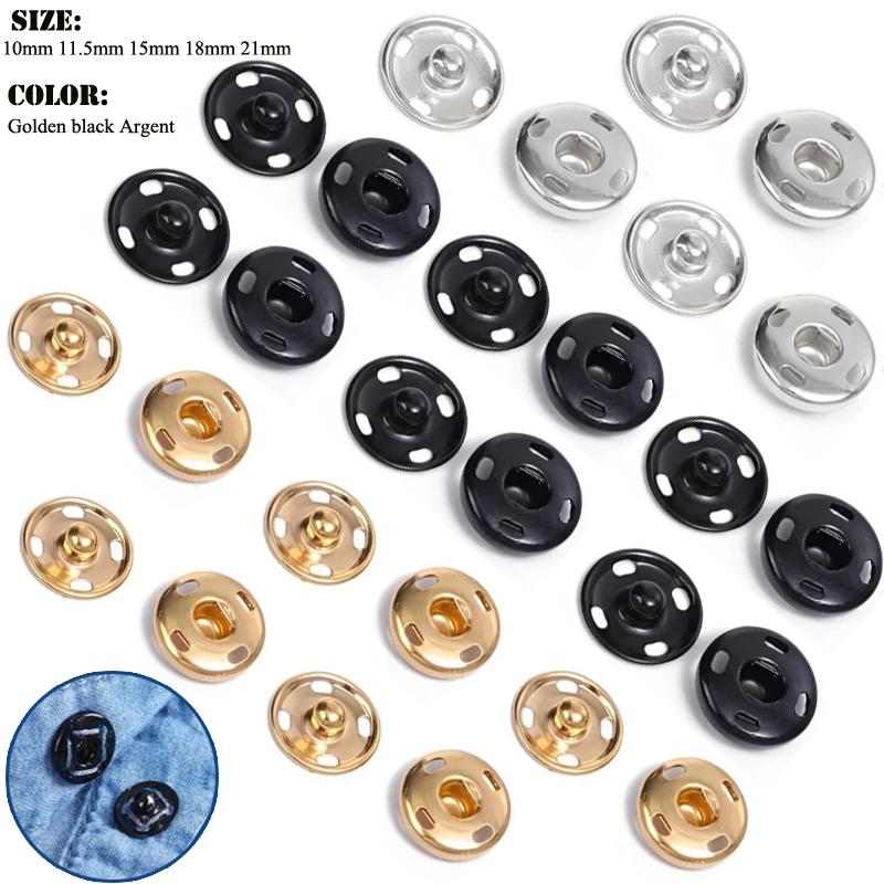 Iron On Stud Set - 10/50 Set 8-10Mm Kancing Jepret Jahit