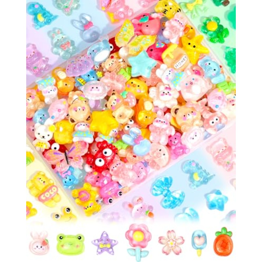 Easter Craft Embellishment Set - 100PCS Aksesoris Slime Lucu, Set Hadiah