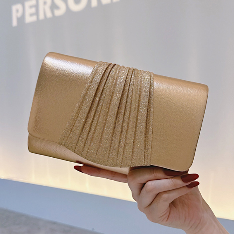Tassel Fringe Trim - Tas Clutch Malam Kecil Emas untuk