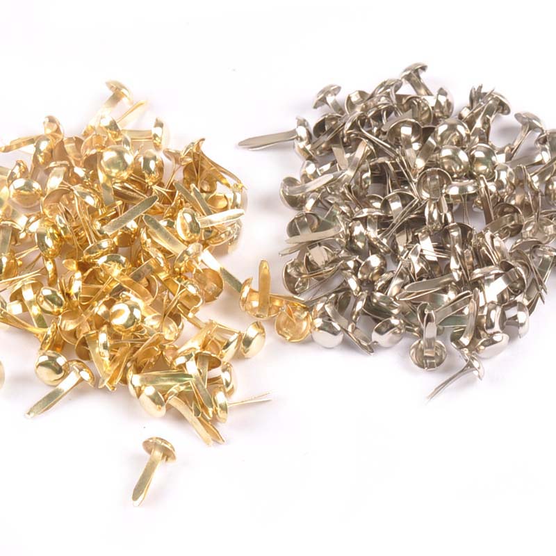 Embellishments For Scrapbooking - 100 Buah Hiasan Bulat Campuran Perak/Emas