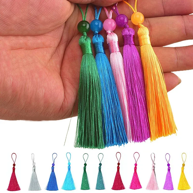10/5 buah rumbai sutra poliest - Beaded Trim Fringe ulasan dan harga