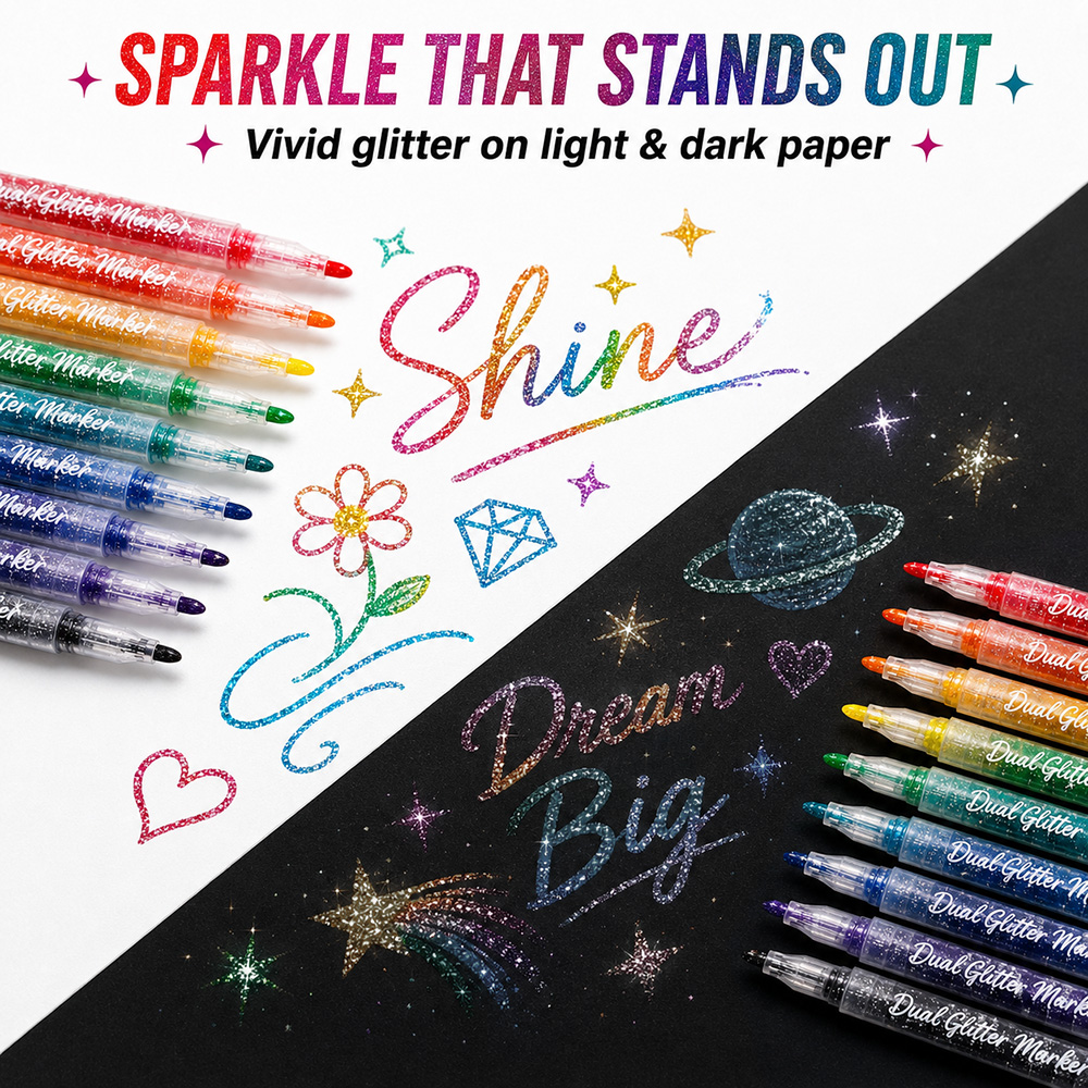 12 Buah Spidol Glitter Ujung G - Glitter Vinyl Roll ulasan dan harga
