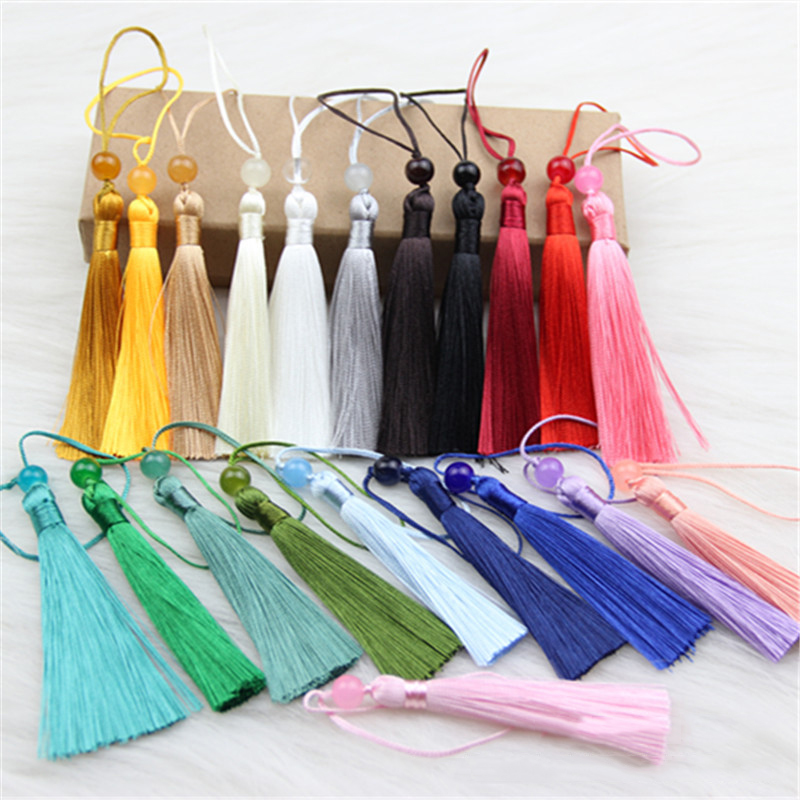 10 Buah Pinggiran Rumbai Sutra - Beaded Trim Fringe ulasan dan harga