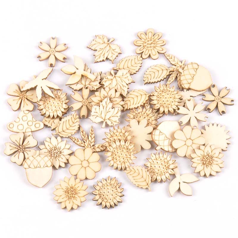 30 buah 25-30mm Aksesori kayu  - Embellishments For Scrapbooking ulasan dan harga