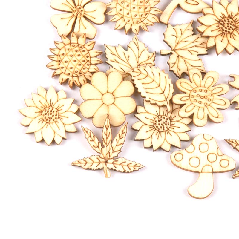 30 buah 25-30mm Aksesori kayu  - Embellishments For Scrapbooking ulasan dan harga