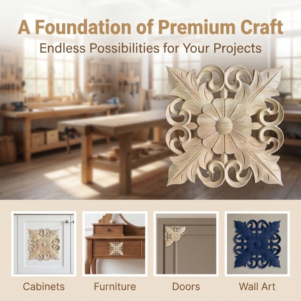Hiasan Rumah Kayu Ukiran Kayu  - Craft Embellishments ulasan dan harga