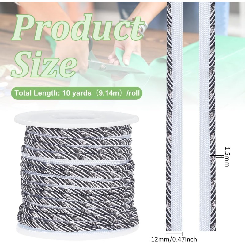 10 Yard kabel bibir putar hita - Cord Trim Twisted ulasan dan harga