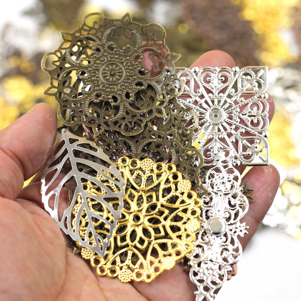 Hiasan Konektor Acak Campuran  - Craft Embellishments ulasan dan harga