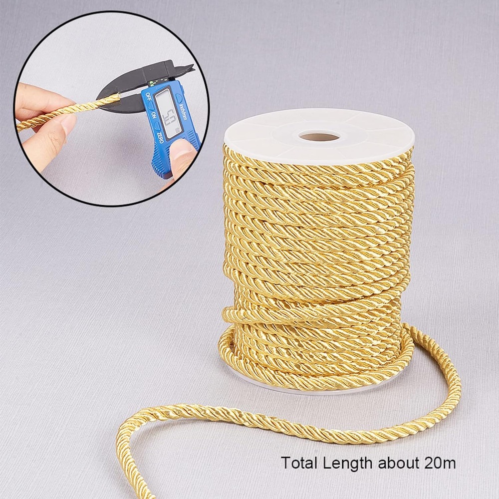 Tali sutra Pilin tali emas, 5m - Cord Trim Twisted ulasan dan harga