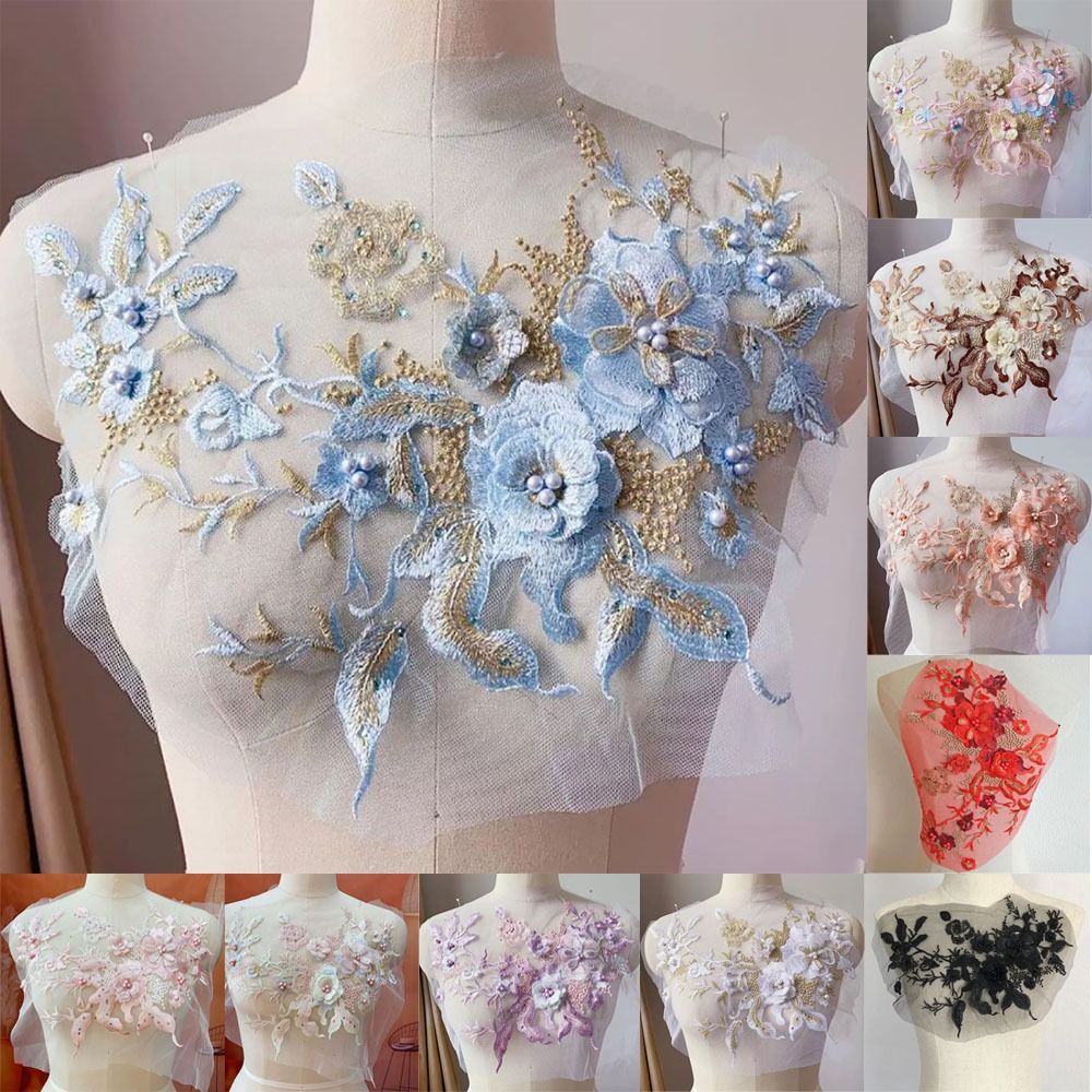 Kain Renda Manik-manik Bunga 3 - Embellishments For Scrapbooking ulasan dan harga