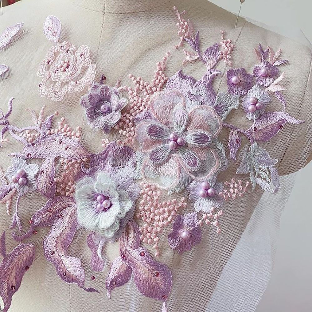 Kain Renda Manik-manik Bunga 3 - Embellishments For Scrapbooking ulasan dan harga