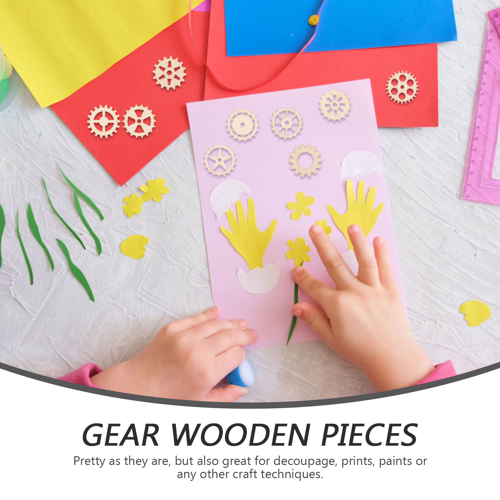 100 Buah Bagian Gear Kayu 25Mm - Craft Embellishments ulasan dan harga