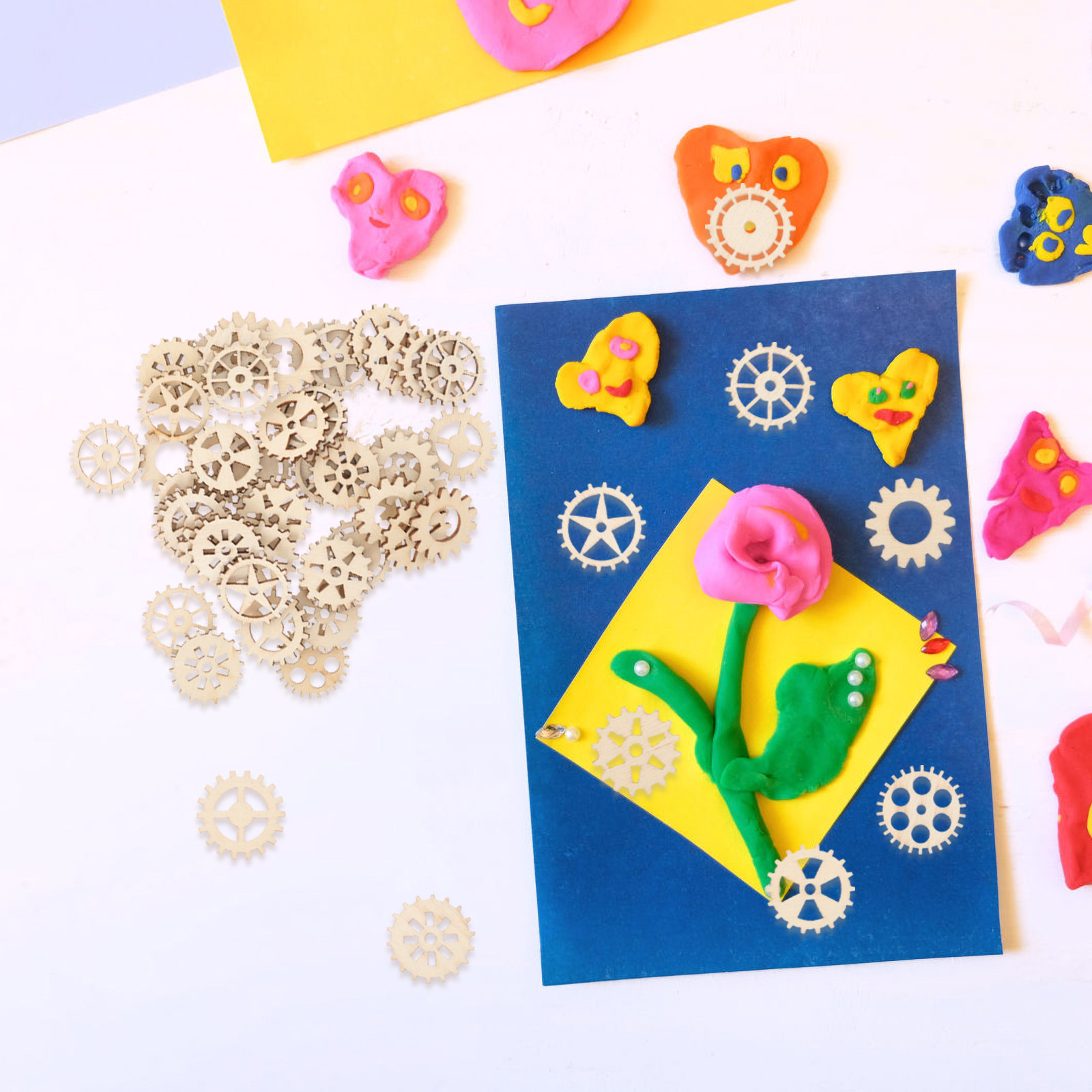 100 Buah Bagian Gear Kayu 25Mm - Craft Embellishments ulasan dan harga