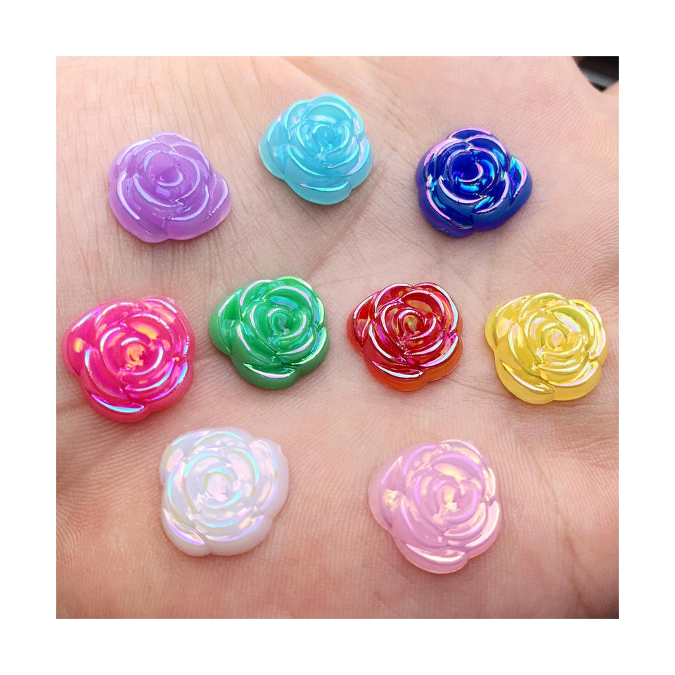 40 Buah 14Mm Emas Bunga Mawar  - Embellishment Glue Craft ulasan dan harga