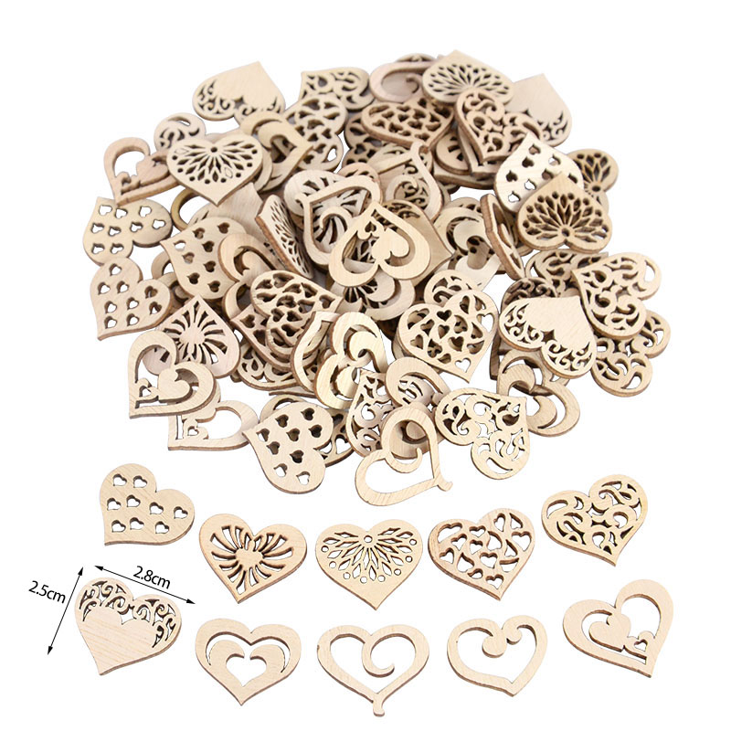 100 buah pola hati berongga ke - Craft Embellishments ulasan dan harga