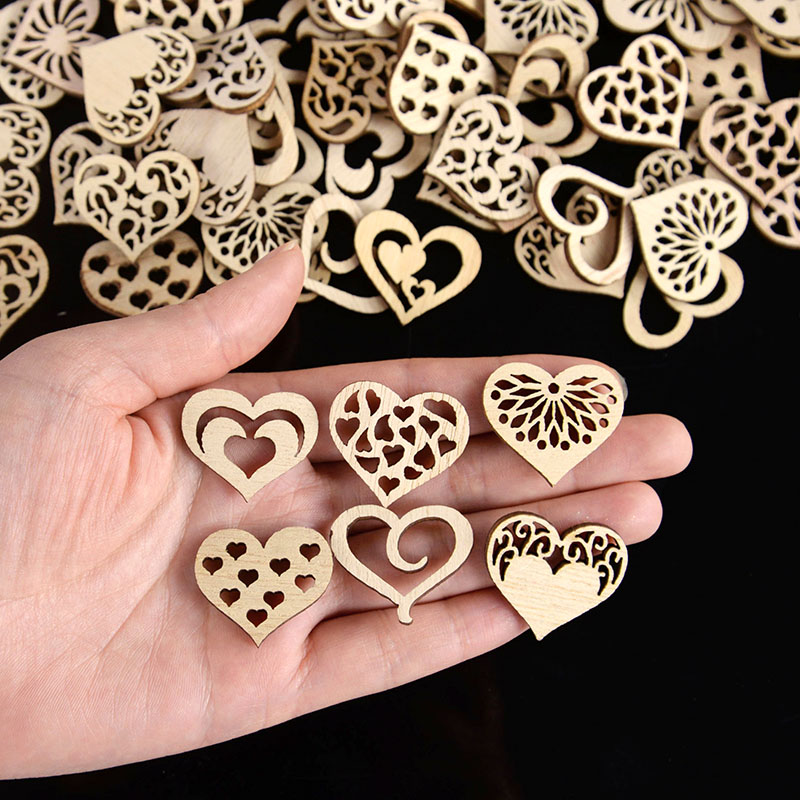 100 buah pola hati berongga ke - Craft Embellishments ulasan dan harga