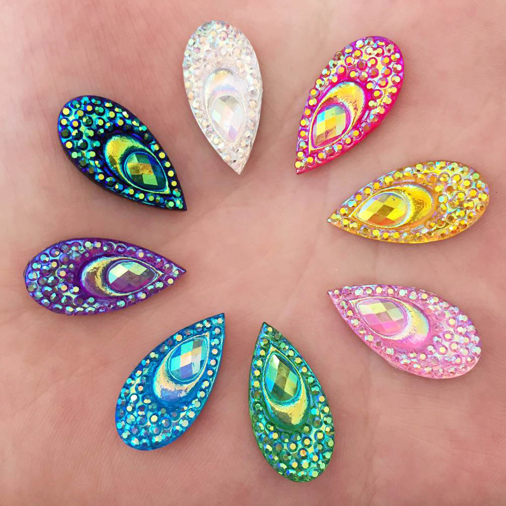 40 PCS Resin 10*20 Mm Titik Ai - Embellishment Glue Craft ulasan dan harga