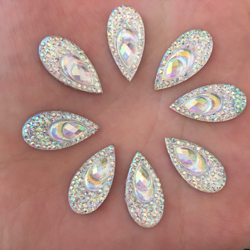 40 PCS Resin 10*20 Mm Titik Ai - Embellishment Glue Craft ulasan dan harga