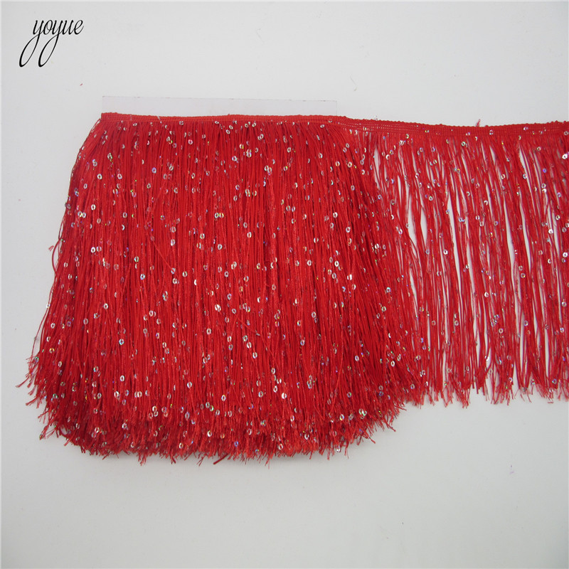 YOYUE 1Yard 20CM Panjang Polie - Beaded Trim Fringe ulasan dan harga