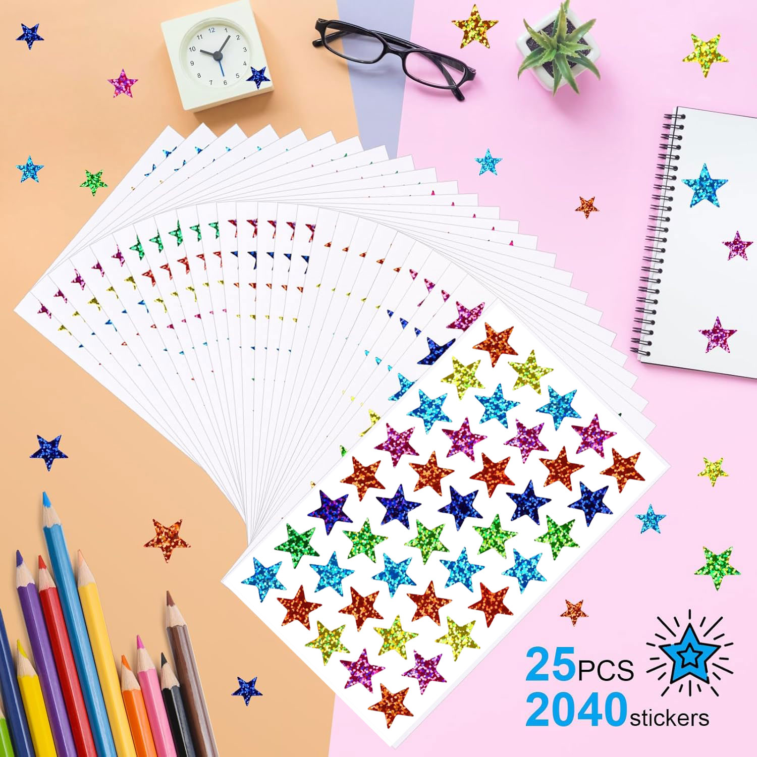 25 Lembar Stiker Bintang 2040  - Glitter Vinyl Roll ulasan dan harga
