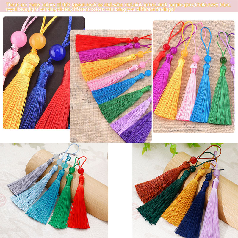 5-100 buah Bookmark manik-mani - Beaded Trim Fringe ulasan dan harga