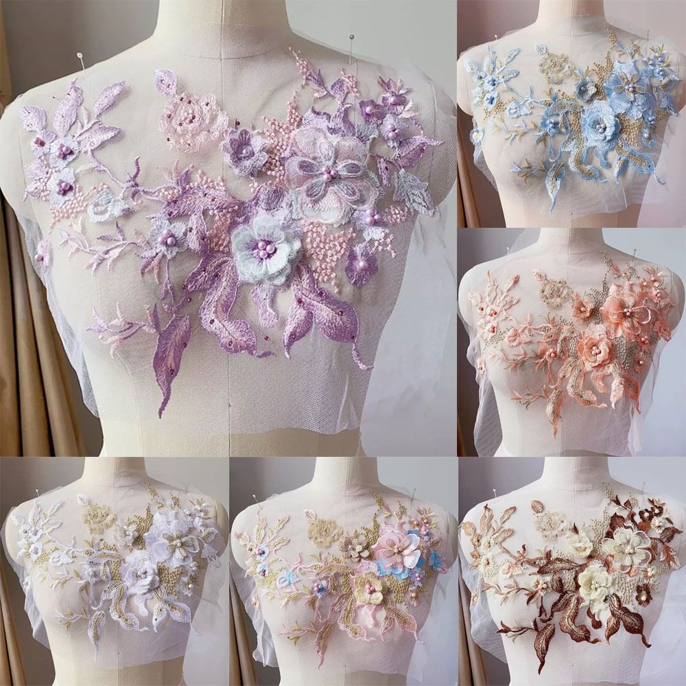 Kain Renda Manik-manik Bunga 3 - Embellishments For Scrapbooking ulasan dan harga