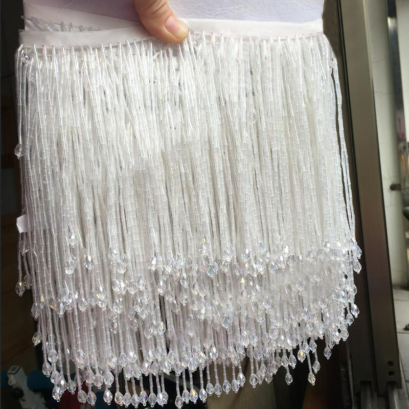 90x15cm rumbai kristal renda m - Beaded Trim Fringe ulasan dan harga