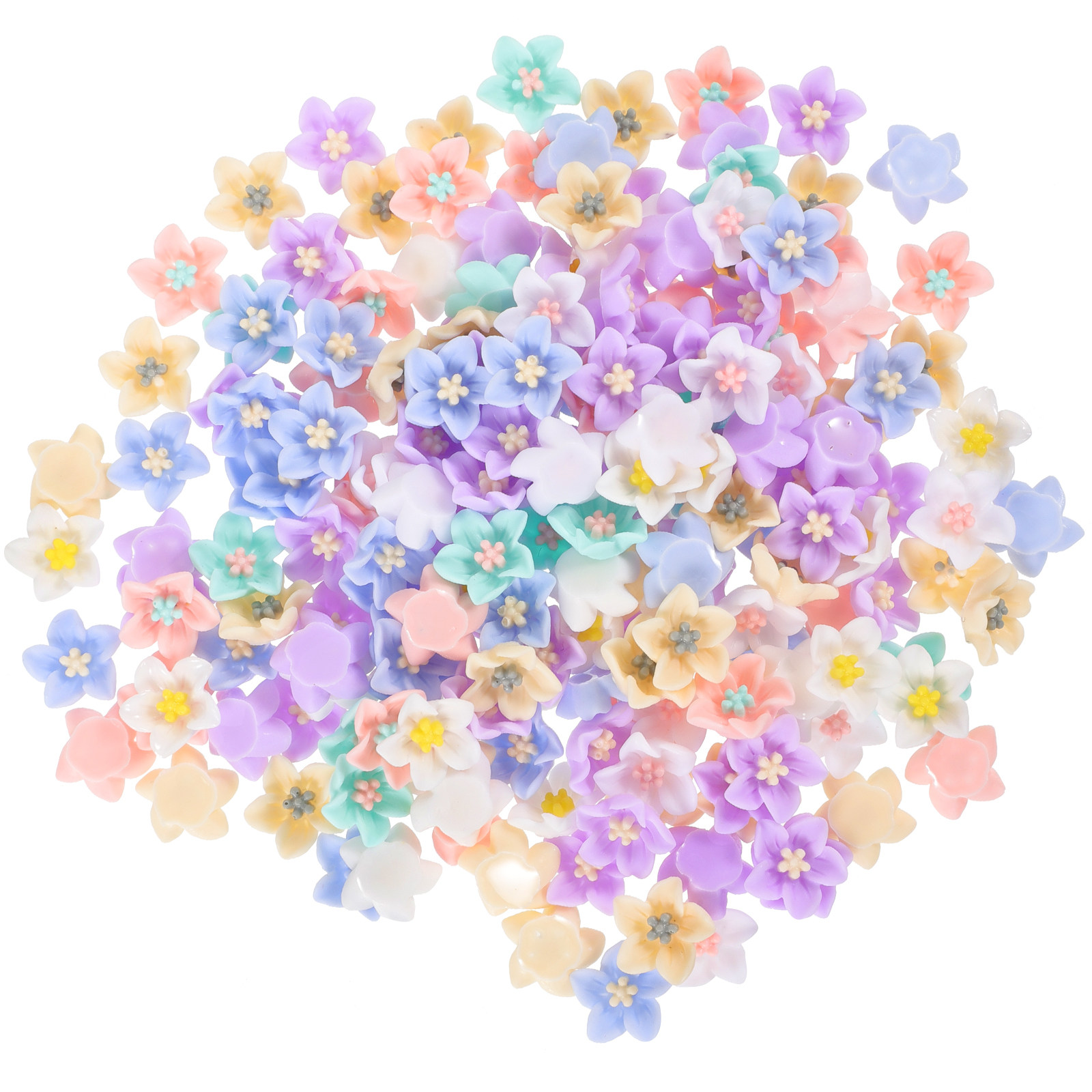 200Pcs Hiasan Bunga Resin Unik - Craft Embellishments ulasan dan harga