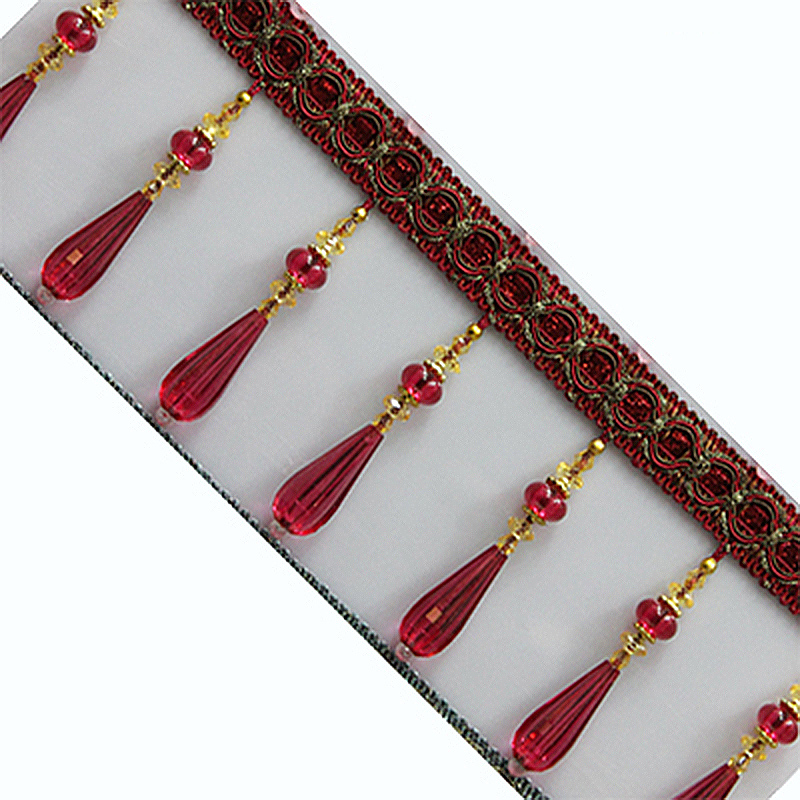 1M Liontin Kristal Rumbai Mani - Beaded Trim Fringe ulasan dan harga