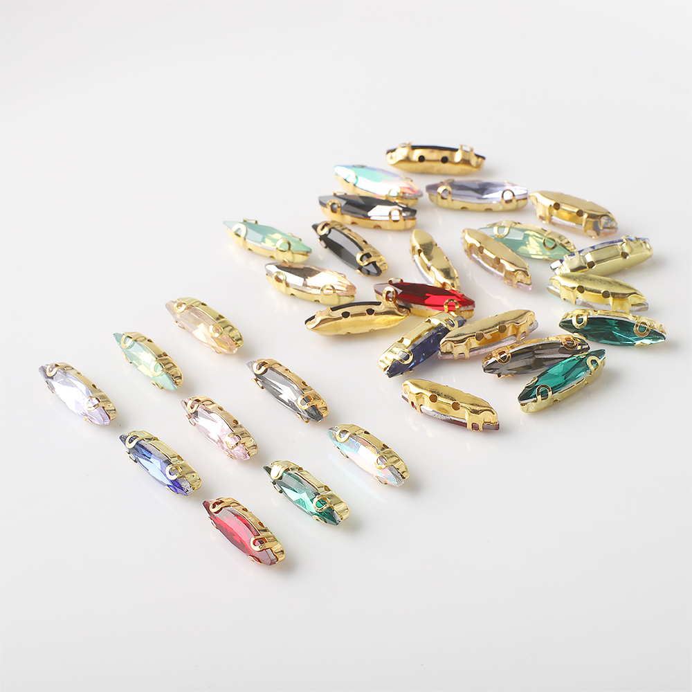 20 buah 4x15mm batu kaca krist - Sew On Rhinestone ulasan dan harga