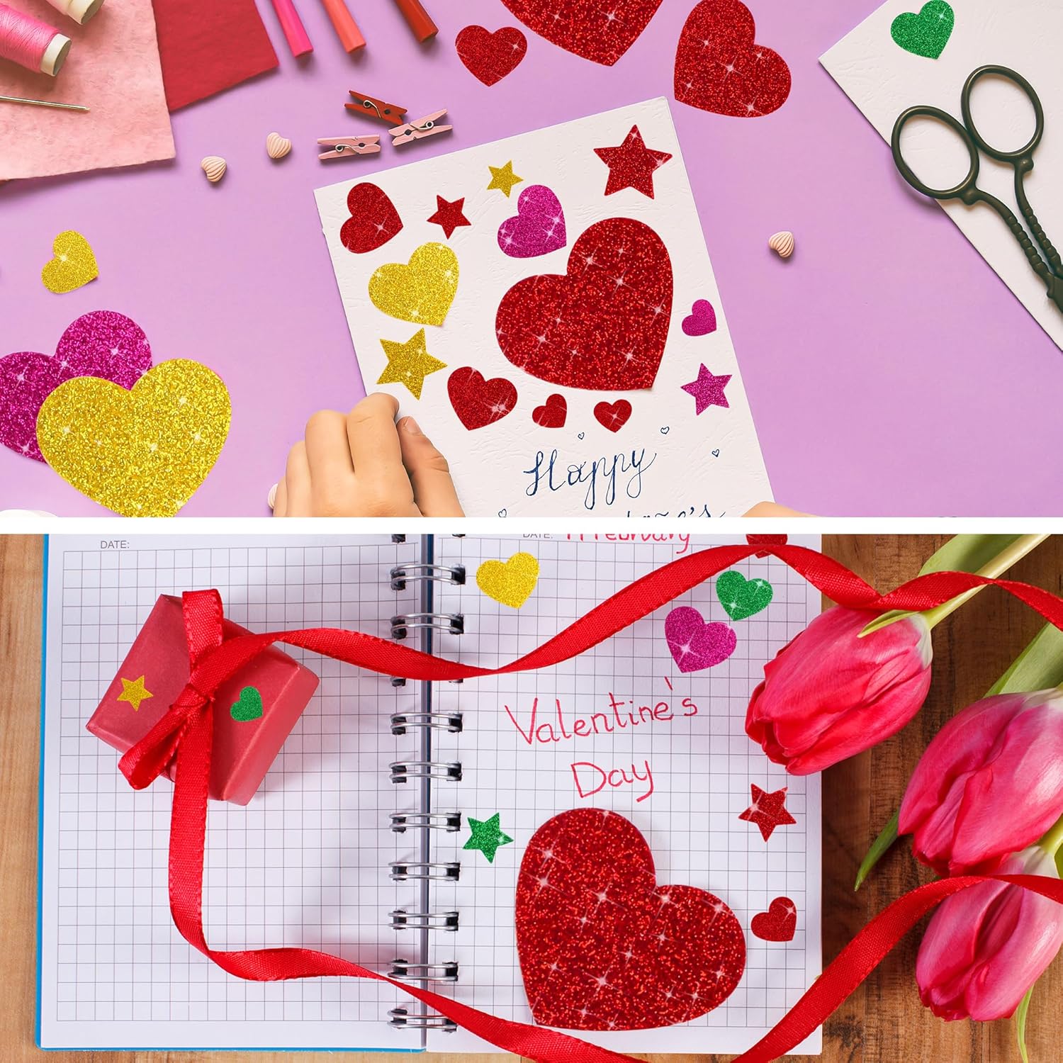 625 Buah Stiker Busa Hati Berk - Glitter Vinyl Roll ulasan dan harga