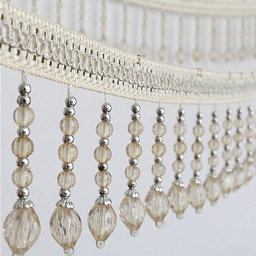 12yard tirai pita pita kain Ap - Beaded Trim Fringe ulasan dan harga