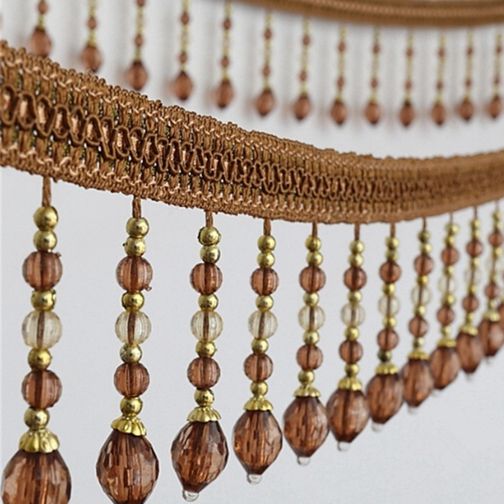 12yard tirai pita pita kain Ap - Beaded Trim Fringe ulasan dan harga