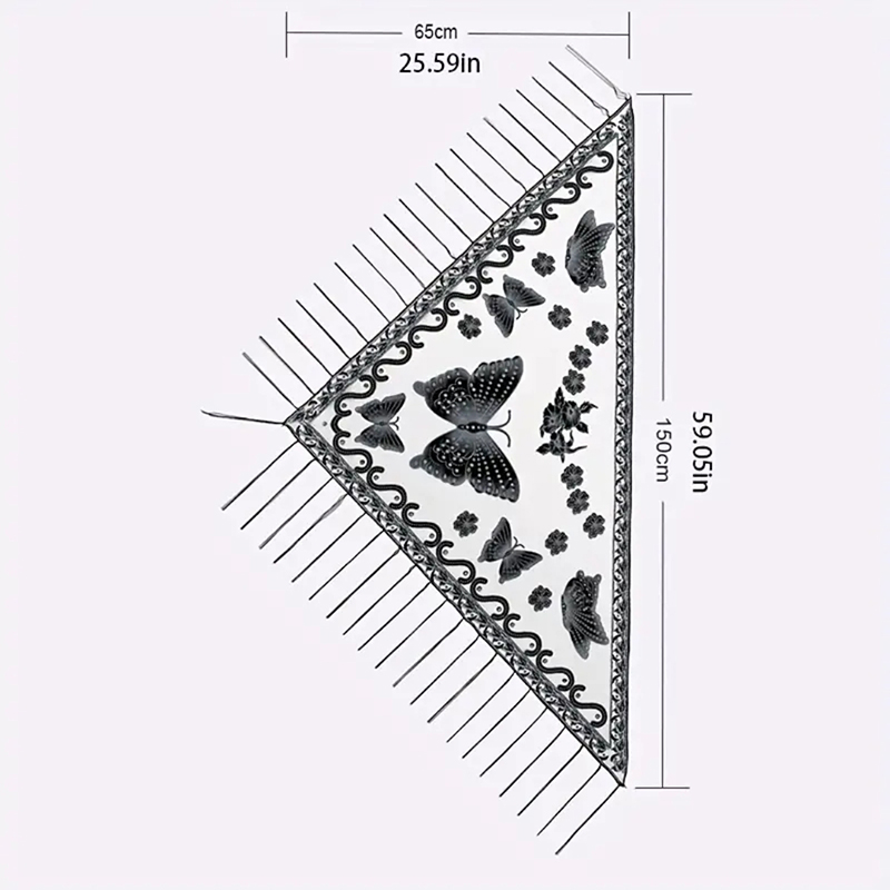 Fashion syal segitiga kupu-kup - Tassel Fringe Trim ulasan dan harga