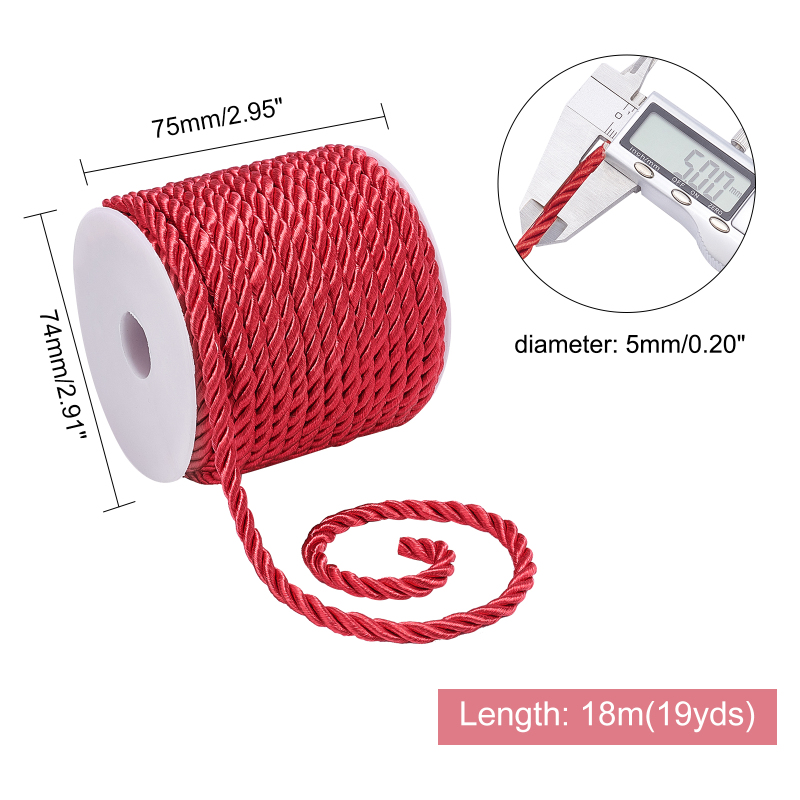19.6 Yard tali sutra merah 3-P - Cord Trim Twisted ulasan dan harga