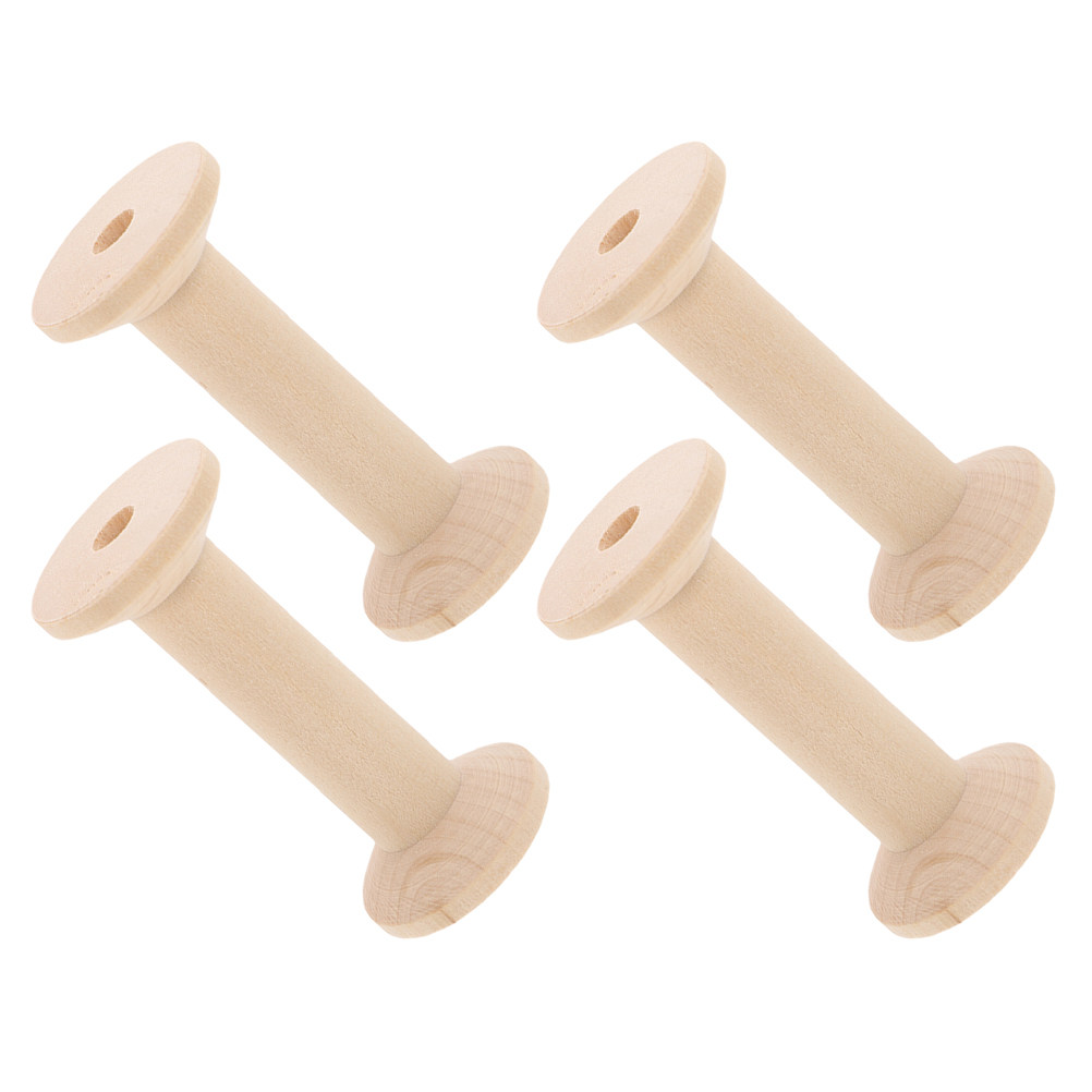 4Pcs Set Bobbin Kayu Buatan Ta - Embroidery Craft ulasan dan harga