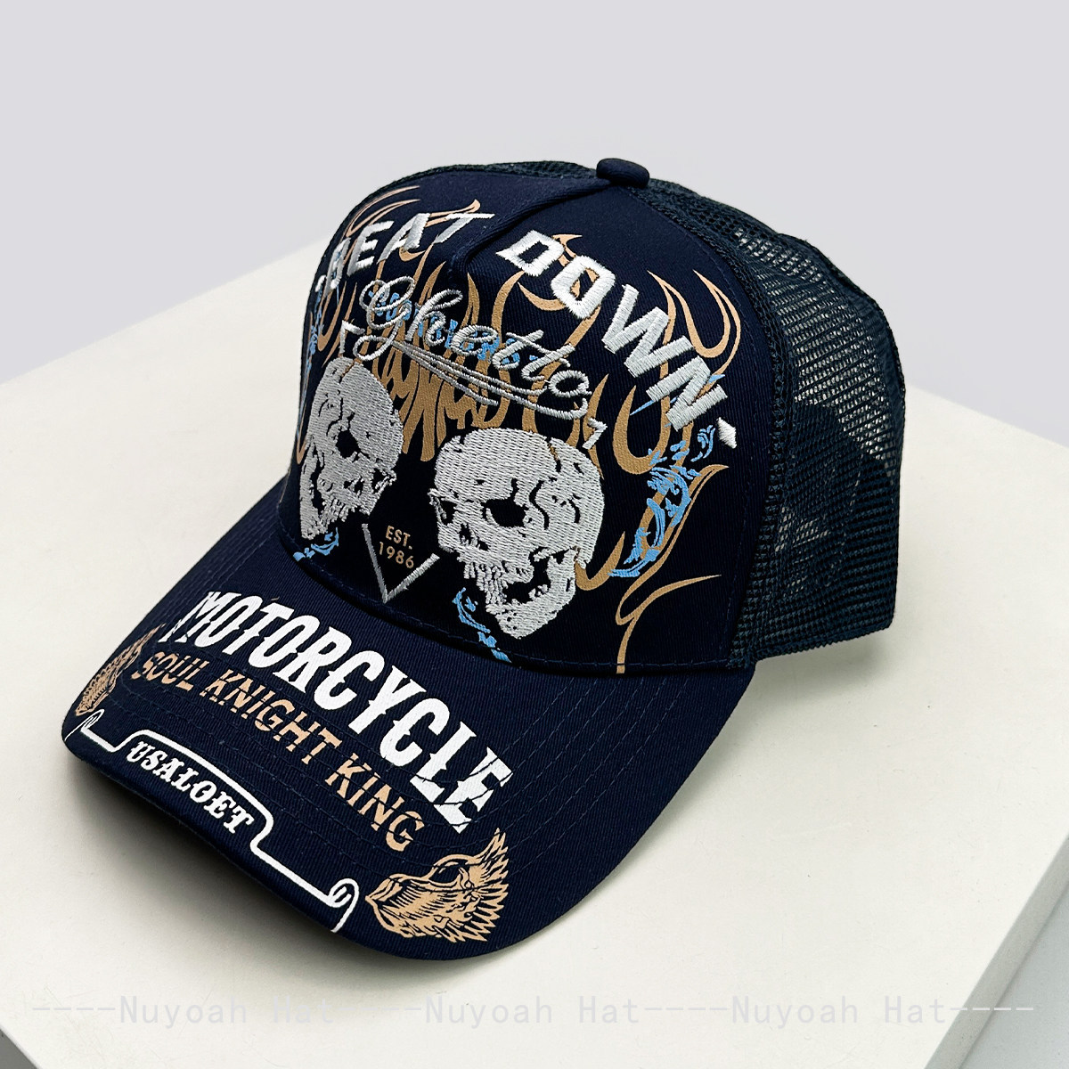 Topi Trucker Bordir Tengkorak  - Embroidery Craft ulasan dan harga